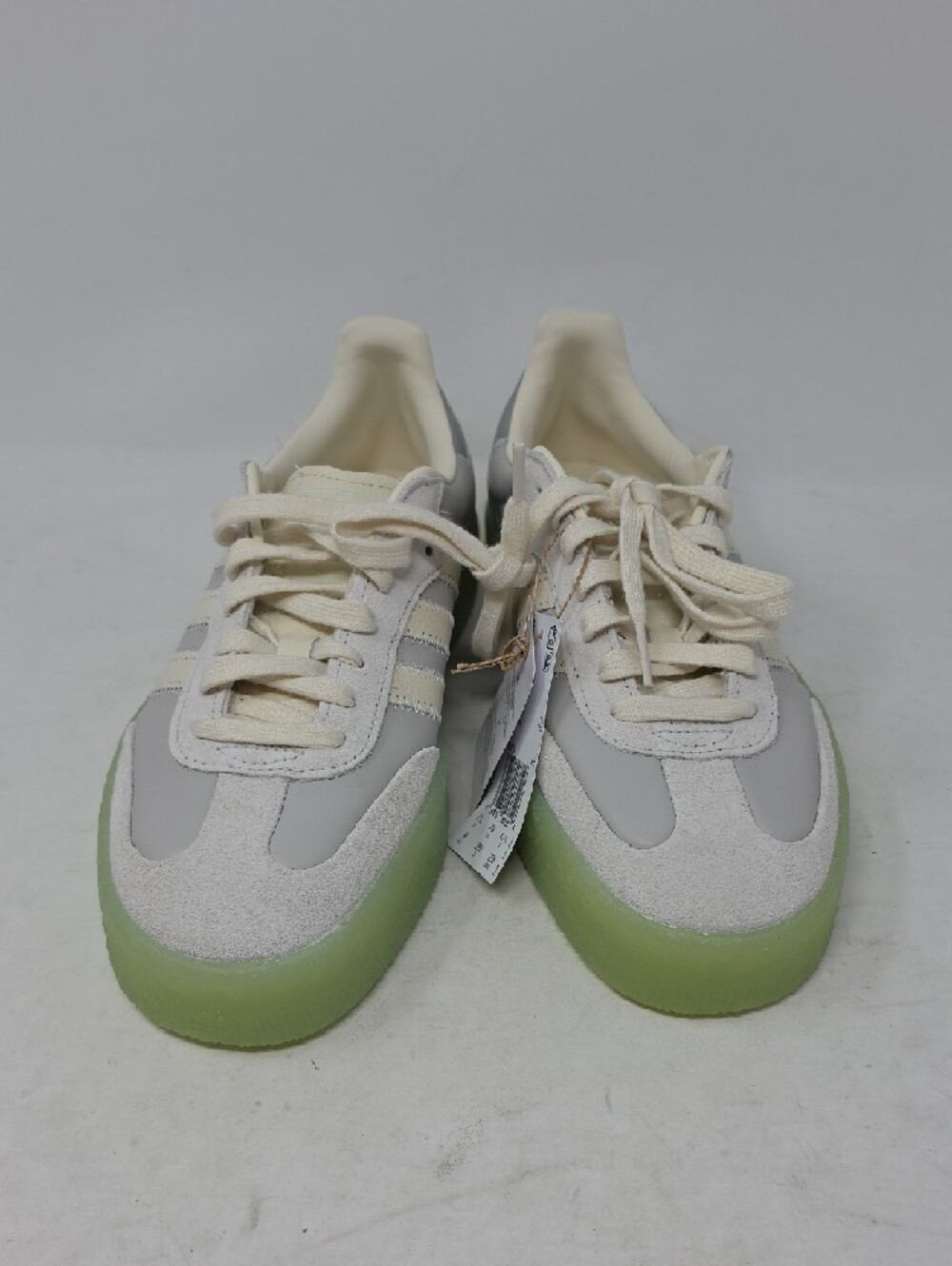 adidas Women's Sambae Platform Sneakers in Off-White and Light Green Sole Size 9 - Picture 2 of 6